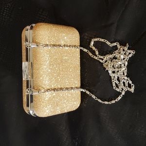 Gold fabric cocktail purse
